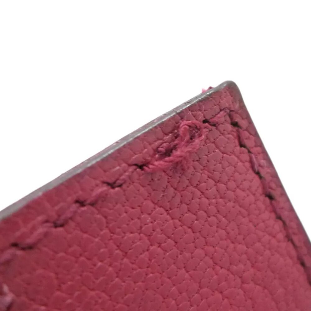 Authentic HERMES Rodrigue Card Holder C in Square Red Leather - Picture 9 of 12